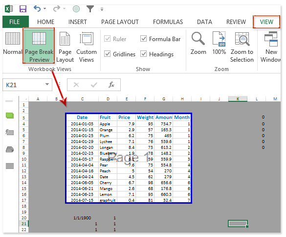 where is print preview on excel for mac